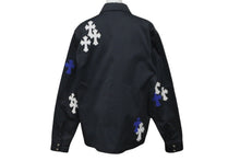 Load image into Gallery viewer, 極美品 CHROME HEARTS クロムハーツ ジャケット ワークドッグ クロスパッチ デニムシャツ シルバー金具 サイズM 中古 58497
