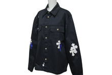 Load image into Gallery viewer, 極美品 CHROME HEARTS クロムハーツ ジャケット ワークドッグ クロスパッチ デニムシャツ シルバー金具 サイズM 中古 58497