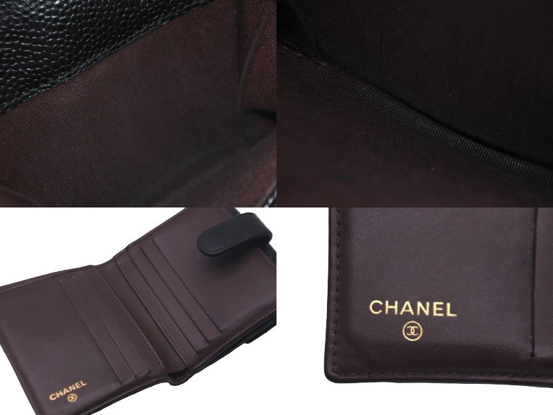 CHANEL シャネル ココマーク 二つ折り財布 21番台 キャビア