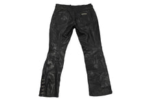Load image into Gallery viewer, CHROME HEARTS クロムハーツ パンツ レザーパンツ フレアパンツ クロスボール シルバー925 ブラック サイズ32 美品 中古 58507