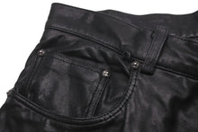 Load image into Gallery viewer, CHROME HEARTS クロムハーツ パンツ レザーパンツ フレアパンツ クロスボール シルバー925 ブラック サイズ32 美品 中古 58507