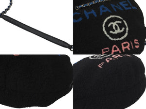 CHANEL シャネル チェーンショルダーバッグ ドーヴィル 26番台 A57972 ムートン レザー ブラック シルバー金具 58525