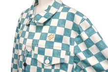 Load image into Gallery viewer, 新品未使用 LOUIS VUITTON ルイヴィトン デニムジャケット ダミエ RM2129 IM3 HLA20W ホワイト エメラルドグリーン サイズ50 58532