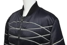 Load image into Gallery viewer, CHANEL シャネル ナイロンジャケット スポーツライン P29238V19623 06A ネイビー グレー ブラック金具 サイズ38 美品 中古 58533