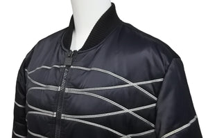 CHANEL シャネル ナイロンジャケット スポーツライン P29238V19623 06A ネイビー グレー ブラック金具 サイズ38 美品 中古 58533