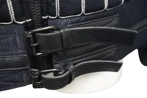 CHANEL シャネル ナイロンジャケット スポーツライン P29238V19623 06A ネイビー グレー ブラック金具 サイズ38 美品 中古 58533