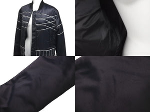 CHANEL シャネル ナイロンジャケット スポーツライン P29238V19623 06A ネイビー グレー ブラック金具 サイズ38 美品 中古 58533