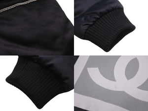 CHANEL シャネル ナイロンジャケット スポーツライン P29238V19623 06A ネイビー グレー ブラック金具 サイズ38 美品 中古 58533