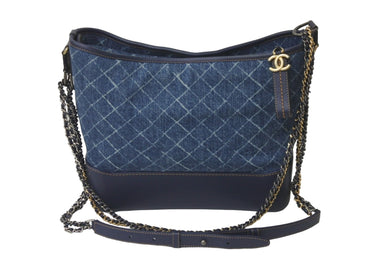 極美品 CHANEL シャネル ショルダーバッグ ガブリエル ドゥ 25番台 デニム ココマーク シルバー ゴールド金具 美品 中古 58538