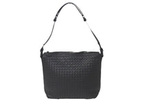 Load image into Gallery viewer, BOTTEGAVENETA ボッテガヴェネタ ショルダーバッグ ワンショルダー イントレチャート レザー ブラック 美品 中古 58547