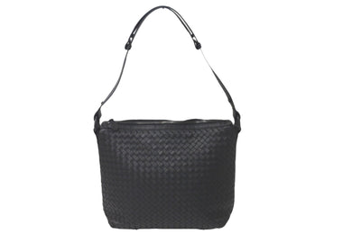 BOTTEGAVENETA ボッテガヴェネタ ショルダーバッグ ワンショルダー イントレチャート レザー ブラック 美品 中古 58547