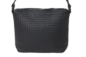 BOTTEGAVENETA ボッテガヴェネタ ショルダーバッグ ワンショルダー イントレチャート レザー ブラック 美品 中古 58547