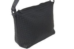 BOTTEGAVENETA ボッテガヴェネタ ショルダーバッグ ワンショルダー イントレチャート レザー ブラック 美品 中古 58547