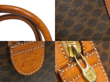 Load image into Gallery viewer, CELINE セリーヌ ボストンバッグ 35CM マカダム柄 ブラウン PVC レザー M08 ゴールド金具 良品 中古 58551