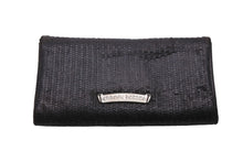 Load image into Gallery viewer, CHROME HEARTS クロムハーツ 長財布 ウェーブウォレット クロスボタン ブラック ピンク シルバー925 良品 中古 58556