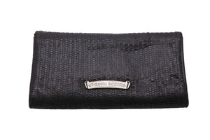CHROME HEARTS クロムハーツ 長財布 ウェーブウォレット クロスボタン ブラック ピンク シルバー925 良品 中古 58556