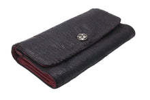 Load image into Gallery viewer, CHROME HEARTS クロムハーツ 長財布 ウェーブウォレット クロスボタン ブラック ピンク シルバー925 良品 中古 58556