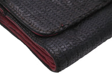 Load image into Gallery viewer, CHROME HEARTS クロムハーツ 長財布 ウェーブウォレット クロスボタン ブラック ピンク シルバー925 良品 中古 58556