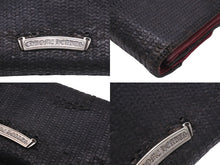 Load image into Gallery viewer, CHROME HEARTS クロムハーツ 長財布 ウェーブウォレット クロスボタン ブラック ピンク シルバー925 良品 中古 58556