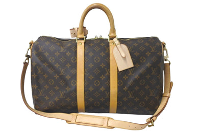 LOUIS VUITTON ルイヴィトン ボストンバッグ キーポルバンドリエール45 モノグラム M41418 ブラウン ゴールド金具 美品 中古 58558