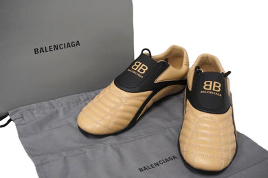 新品未使用 BALENCIAGA バレンシアガ ZEN SNEAKER ゼン スニーカー BBロゴ ベージュ ブラック 28.5cm 中古 58560