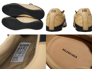 新品未使用 BALENCIAGA バレンシアガ ZEN SNEAKER ゼン スニーカー BBロゴ ベージュ ブラック 28.5cm 中古 58560