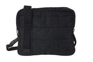 PRADA プラダショルダーバッグ VA0720 キルティング シワ加工 ナイロン ブラック シルバー金具 美品 中古 58570 
