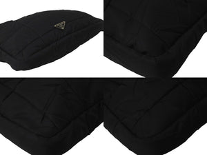PRADA プラダショルダーバッグ VA0720 キルティング シワ加工 ナイロン ブラック シルバー金具 美品 中古 58570 