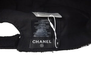 新品未使用品 CHANEL シャネル キャップ 帽子 ツイード ココマーク イタリア製 ブラック ホワイト ユニセックス サイズM 中古 58580
