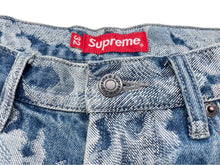 画像をギャラリービューアに読み込む, 極美品 Supreme シュプリーム ショートパンツ フレイムス ジャカード デニム バギーショーツ 2023年SS インディゴ 32 中古 58586 