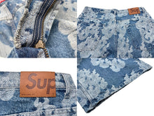 画像をギャラリービューアに読み込む, 極美品 Supreme シュプリーム ショートパンツ フレイムス ジャカード デニム バギーショーツ 2023年SS インディゴ 32 中古 58586 