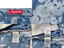 画像をギャラリービューアに読み込む, 極美品 Supreme シュプリーム ショートパンツ フレイムス ジャカード デニム バギーショーツ 2023年SS インディゴ 32 中古 58586 
