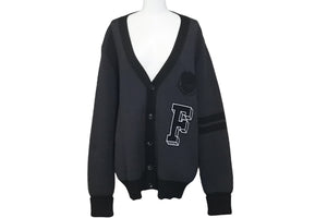極美品 LOUIS VUITTON × Fragment ルイヴィトン×フラグメント ウールカーディガン グレー ブラック サイズXL 中古 58591
