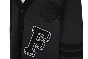極美品 LOUIS VUITTON × Fragment ルイヴィトン×フラグメント ウールカーディガン グレー ブラック サイズXL 中古 58591
