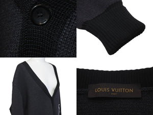 極美品 LOUIS VUITTON × Fragment ルイヴィトン×フラグメント ウールカーディガン グレー ブラック サイズXL 中古 58591