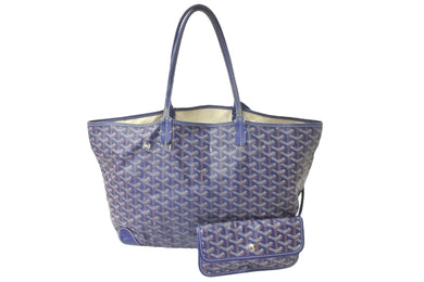 GOYARD ゴヤール トートバッグ サンルイPM ヘリンボーン柄 ネイビー ダメージ多数 中古 58601