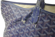 Load image into Gallery viewer, GOYARD ゴヤール トートバッグ サンルイPM ヘリンボーン柄 ネイビー ダメージ多数 中古 58601