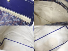 Load image into Gallery viewer, GOYARD ゴヤール トートバッグ サンルイPM ヘリンボーン柄 ネイビー ダメージ多数 中古 58601