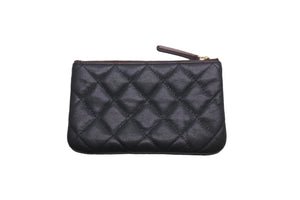 CHANEL シャネル ポーチ コインケース カードケース マトラッセ キャビアスキン 30番台 ゴールド金具 美品 中古 58608