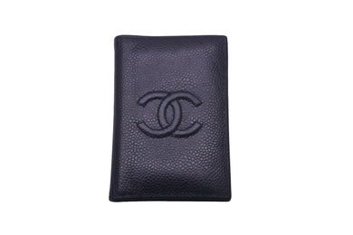 CHANEL シャネル カードケース パスケース キャビアスキン 22番台 ココマーク ネイビー 美品 中古 58609