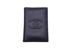 CHANEL シャネル カードケース パスケース キャビアスキン 22番台 ココマーク ネイビー 美品 中古 58609