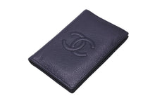 Load image into Gallery viewer, CHANEL シャネル カードケース パスケース キャビアスキン 22番台 ココマーク ネイビー 美品 中古 58609