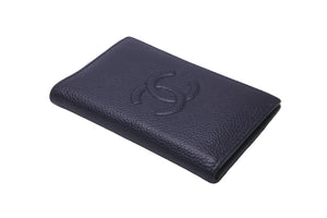 CHANEL シャネル カードケース パスケース キャビアスキン 22番台 ココマーク ネイビー 美品 中古 58609