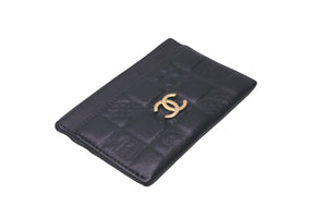 CHANEL シャネル カードケース アイコンライン 8番台 ココマーク ブラック レザー ゴールド金具 美品 中古 58610