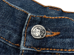 BILLIONAIRE BOYS CLUB ビリオネアボーイズクラブ デニム ストレート ランニングドッグ ロゴ プリント ブルー 良品 中古 58612