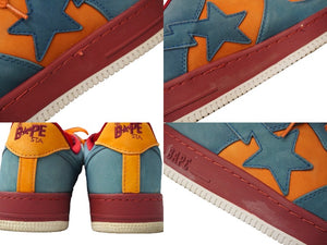 BAPESTA ベイプスタ ローカットスニーカー 靴 星 27.5cm スウェード マルチカラー メンズ 中国製 良品 中古 58613