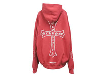 Load image into Gallery viewer, 極美品 CHROME HEARTS × DRAKE クロムハーツ×ドレイク プルオーバーパーカー レッド ホワイト サイズXL 中古 58615