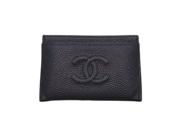 CHANEL シャネル カードケース ココマーク 16番台 ブラック キャビアスキン 美品 中古 58633