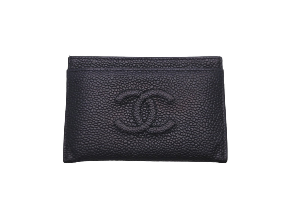 CHANEL シャネル カードケース ココマーク 16番台 ブラック キャビアスキン 美品 中古 58633
