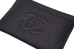 CHANEL シャネル カードケース ココマーク 16番台 ブラック キャビアスキン 美品 中古 58633